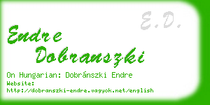 endre dobranszki business card
